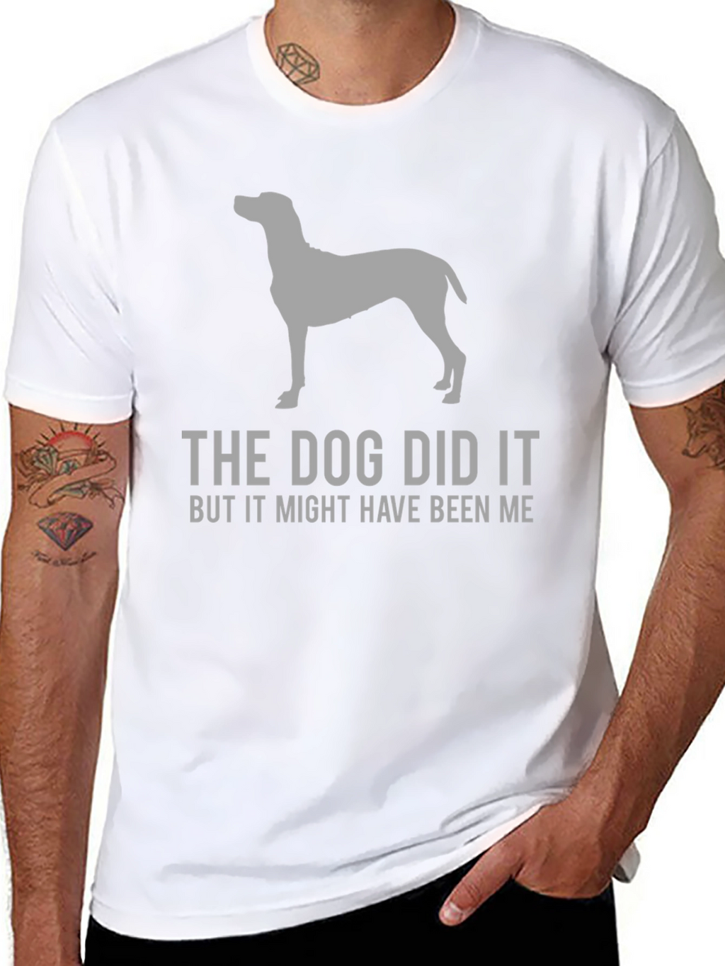 The Dog Did It Funny Graphic T-Shirt