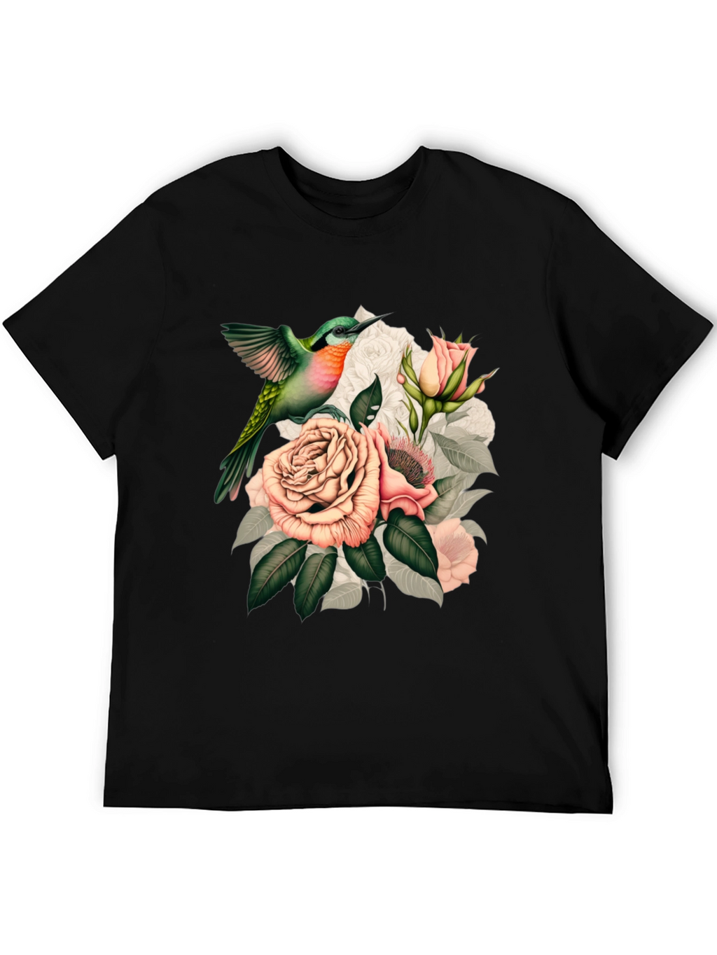 Hummingbird & Roses Graphic T-Shirt