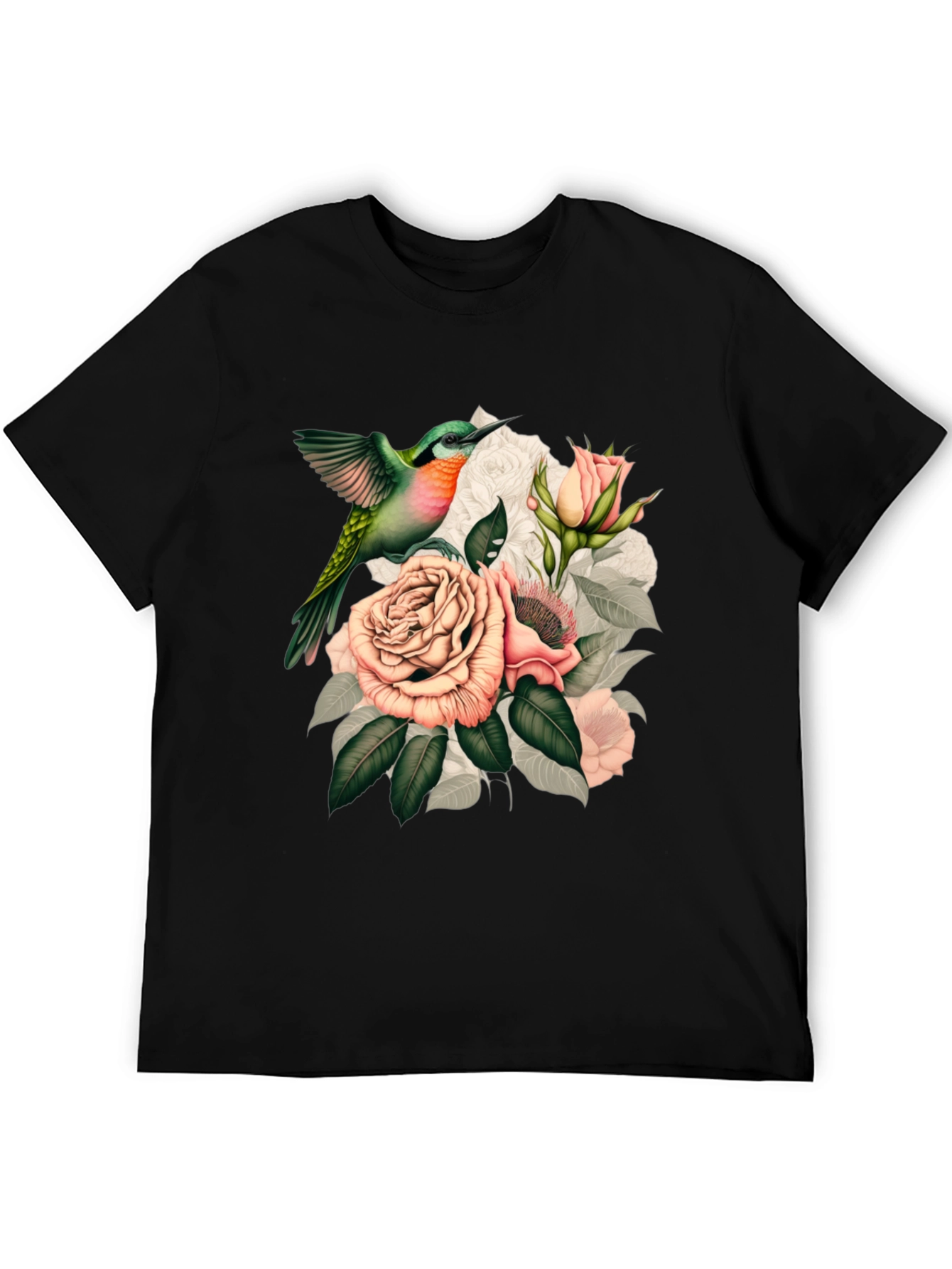 Hummingbird & Roses Graphic T-Shirt