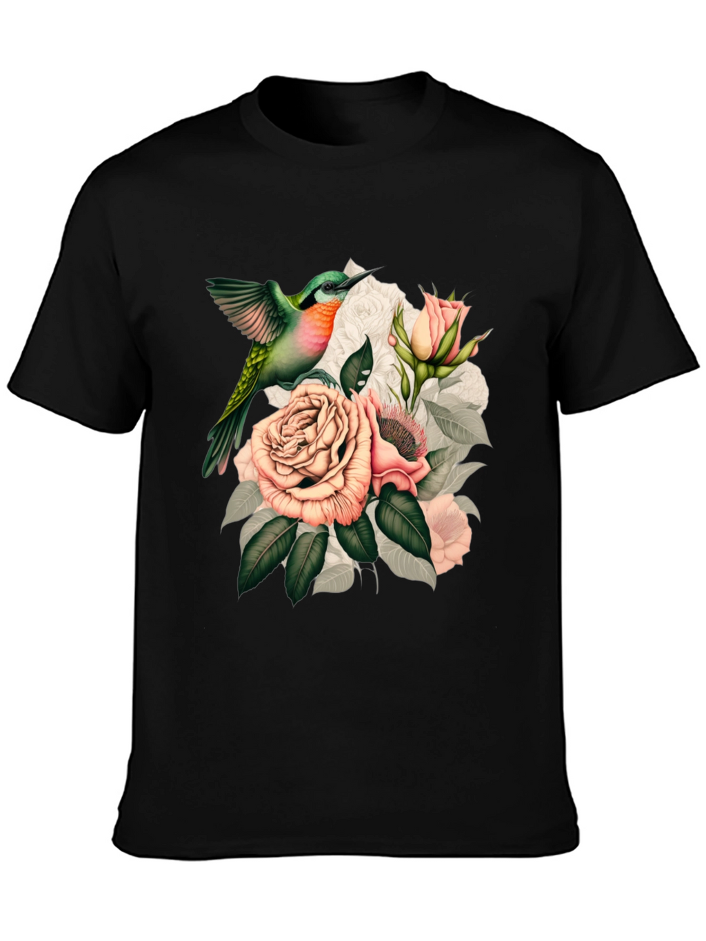 Hummingbird & Roses Graphic T-Shirt