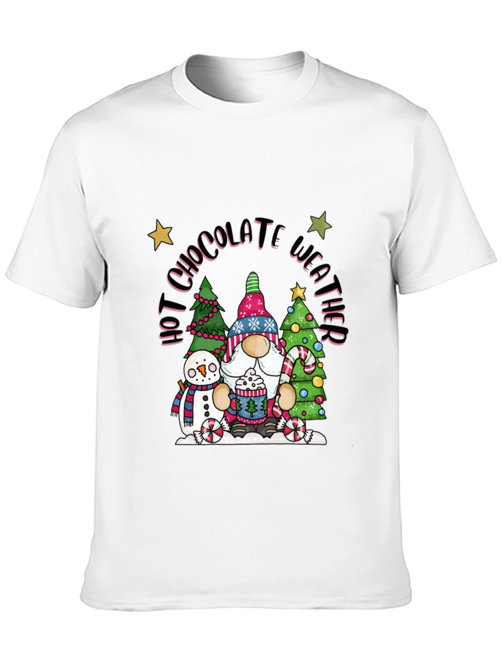 Hot Chocolate Weather Gnome T-Shirt - Winter Holiday Tee
