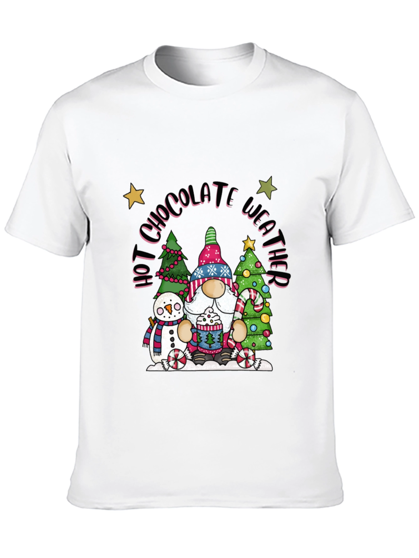 Hot Chocolate Weather Gnome T-Shirt - Winter Holiday Tee