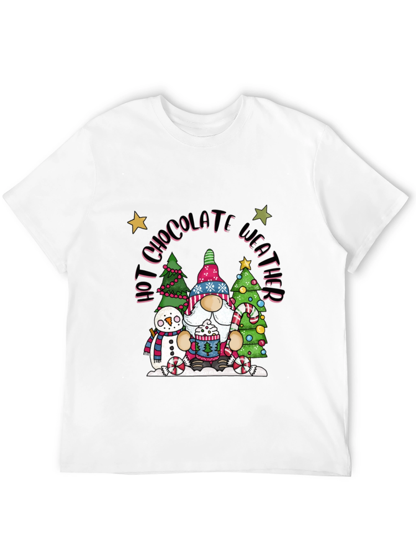 Hot Chocolate Weather Gnome T-Shirt - Winter Holiday Tee