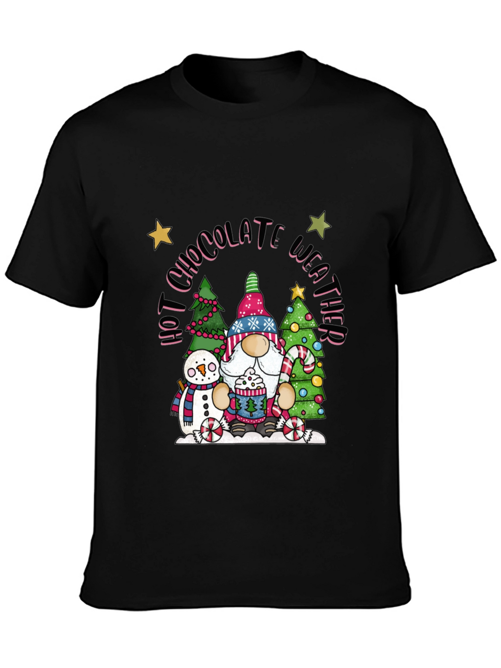 Hot Chocolate Weather Gnome T-Shirt - Winter Holiday Tee