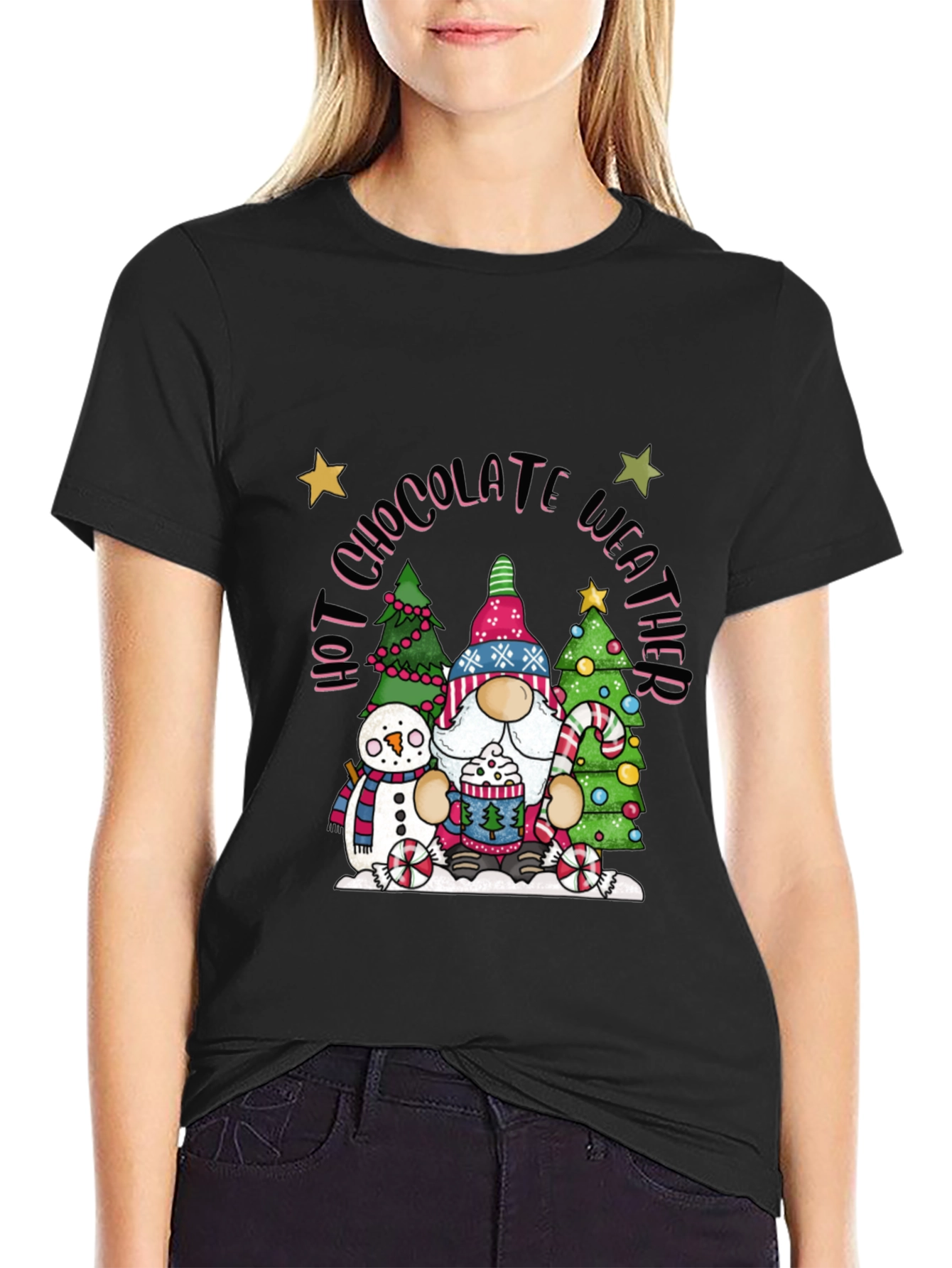 Hot Chocolate Weather Gnome T-Shirt - Winter Holiday Tee