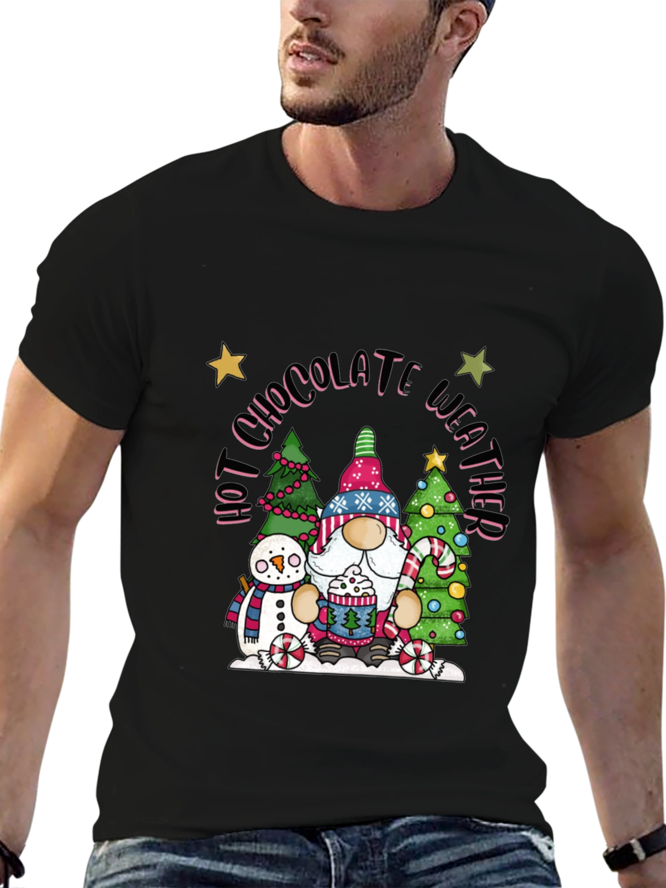 Hot Chocolate Weather Gnome T-Shirt - Winter Holiday Tee