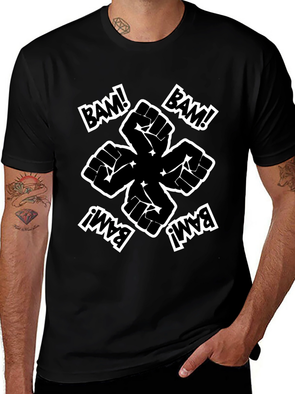 Bam! Fist Power Graphic Tee - Black