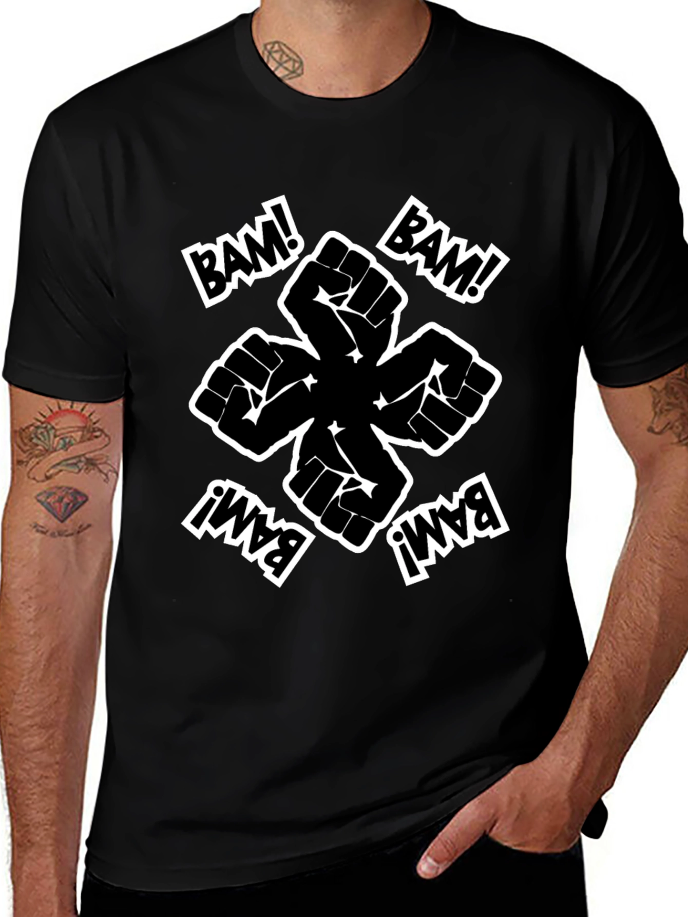 Bam! Fist Power Graphic Tee - Black