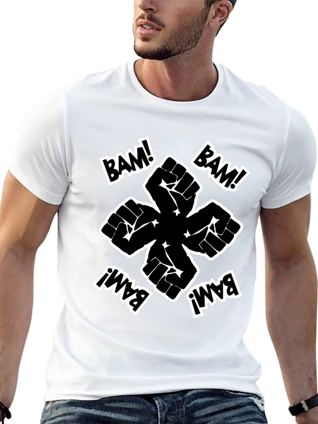 Bam! Fist Power Graphic Tee - Black