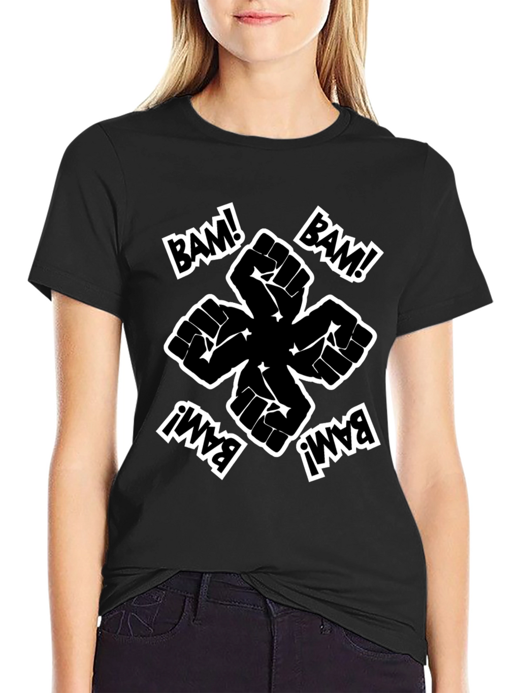 Bam! Fist Power Graphic Tee - Black