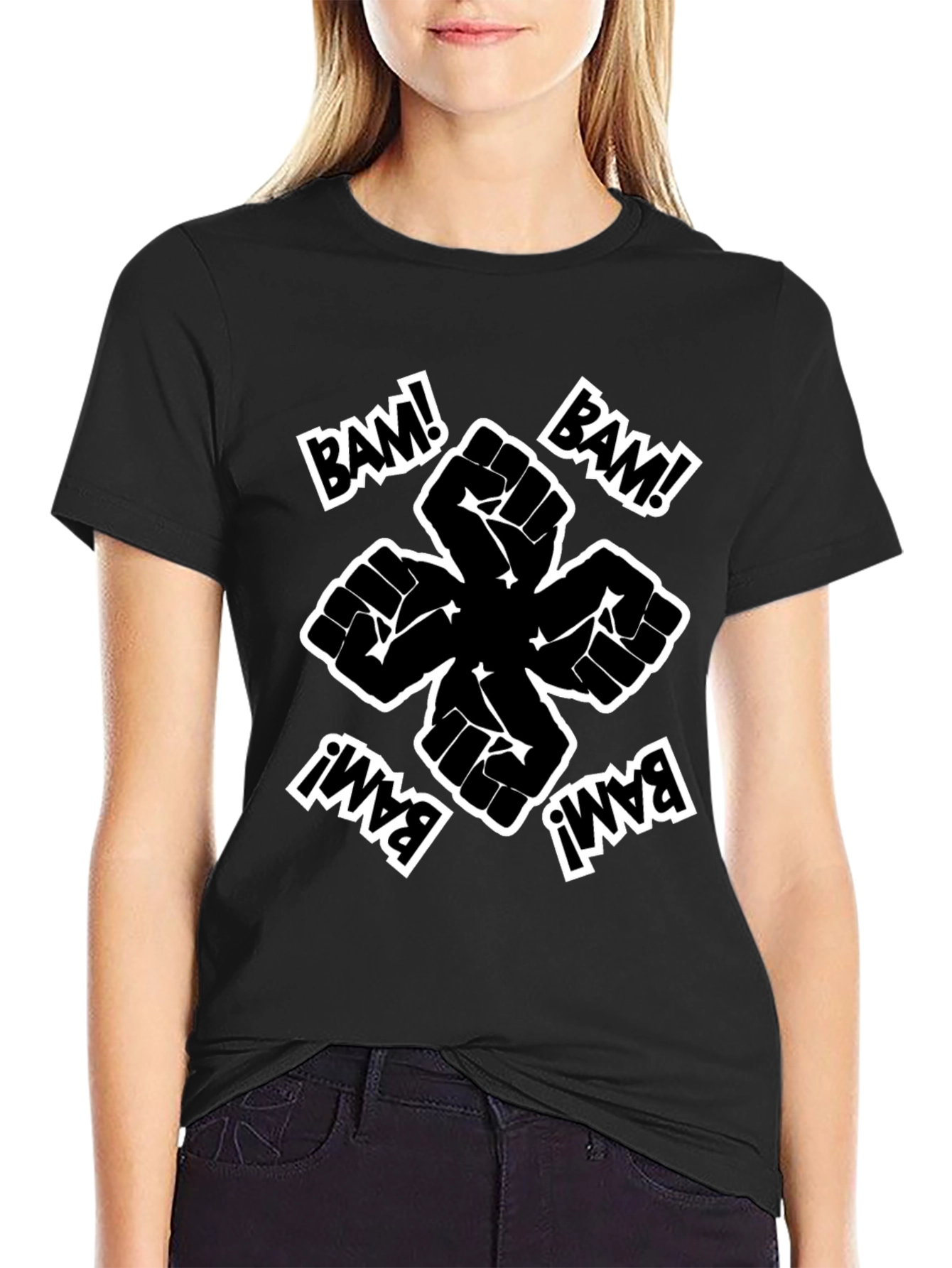 Bam! Fist Power Graphic Tee - Black
