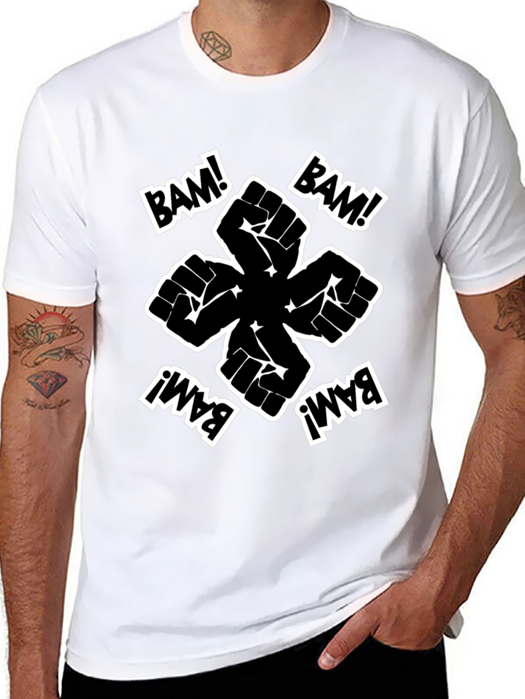 Bam! Fist Power Graphic Tee - Black