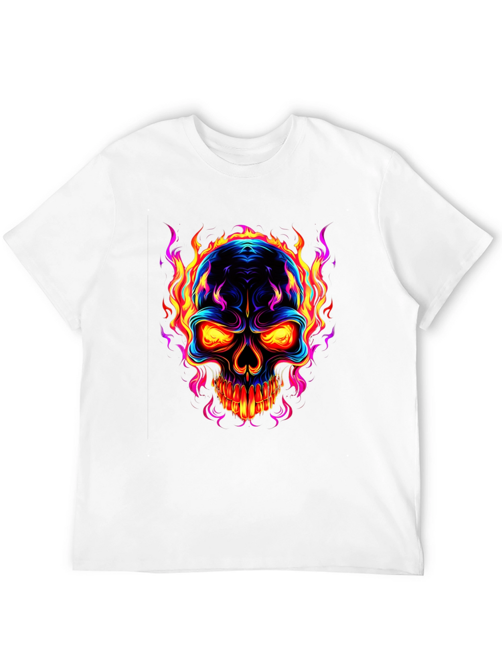 Flaming Skull Graphic Black T-Shirt