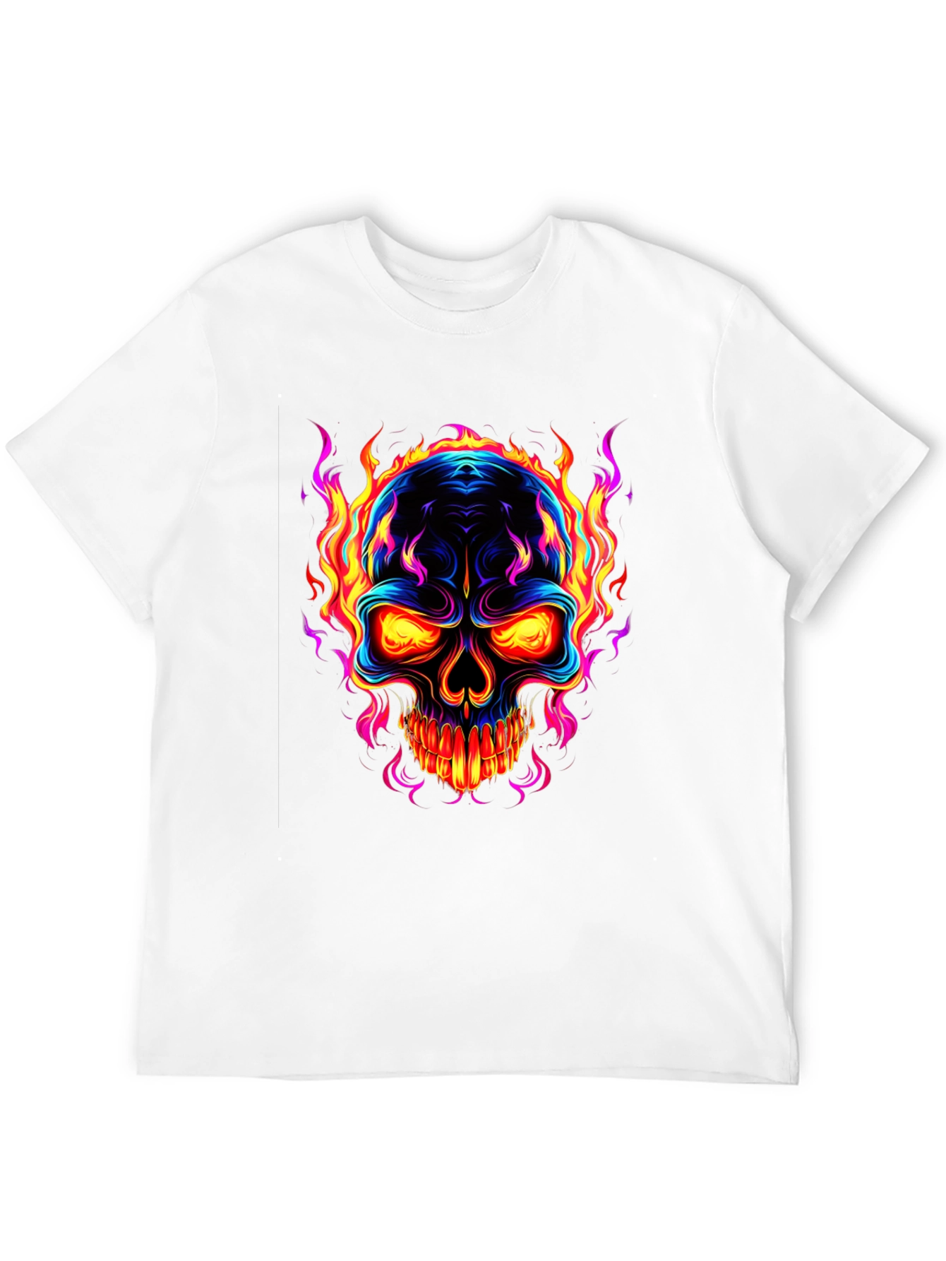 Flaming Skull Graphic Black T-Shirt