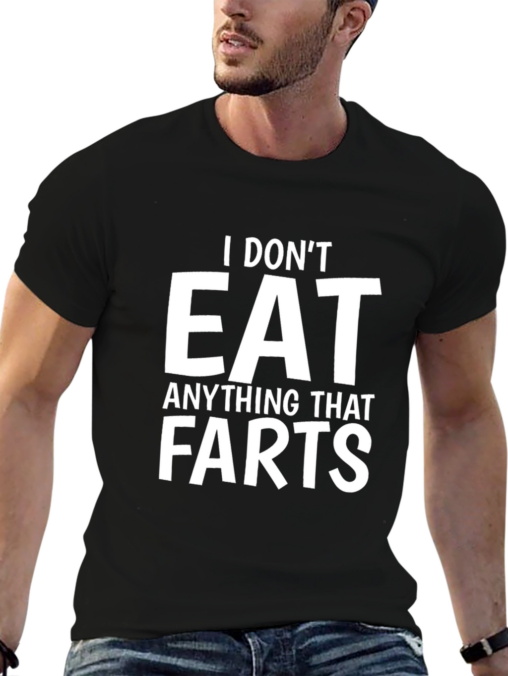 Funny Vegan T-Shirt: I Dont Eat Anything That Farts