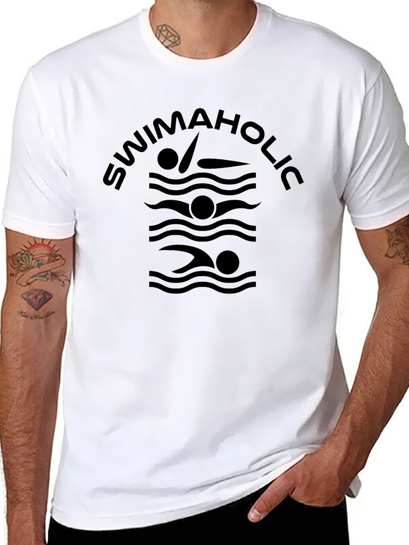 Swimaholic T-Shirt - Black