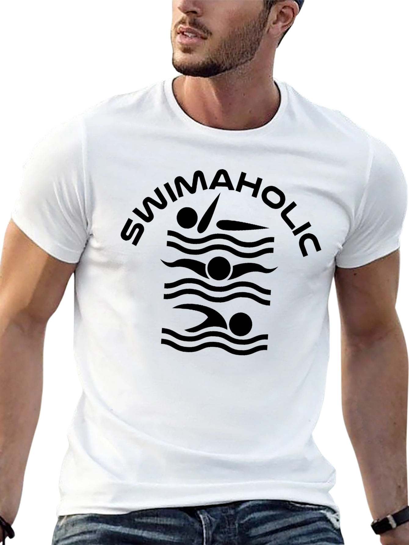 Swimaholic T-Shirt - Black