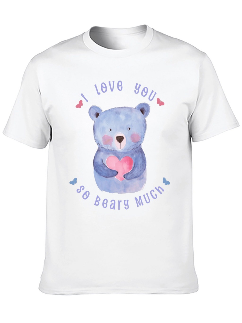 I Love You So Beary Much Black T-Shirt