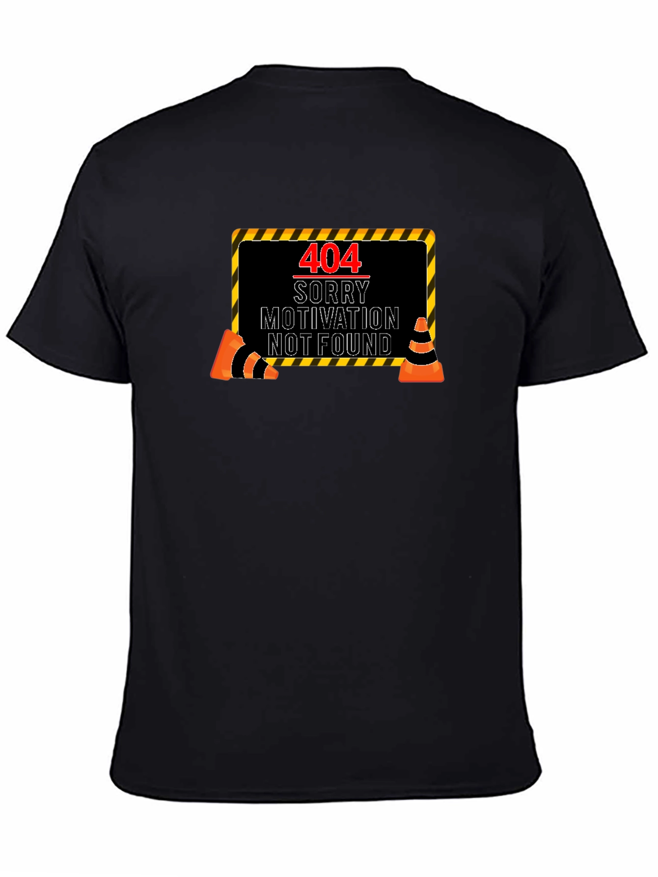 404 Motivation Not Found Black Graphic Tee