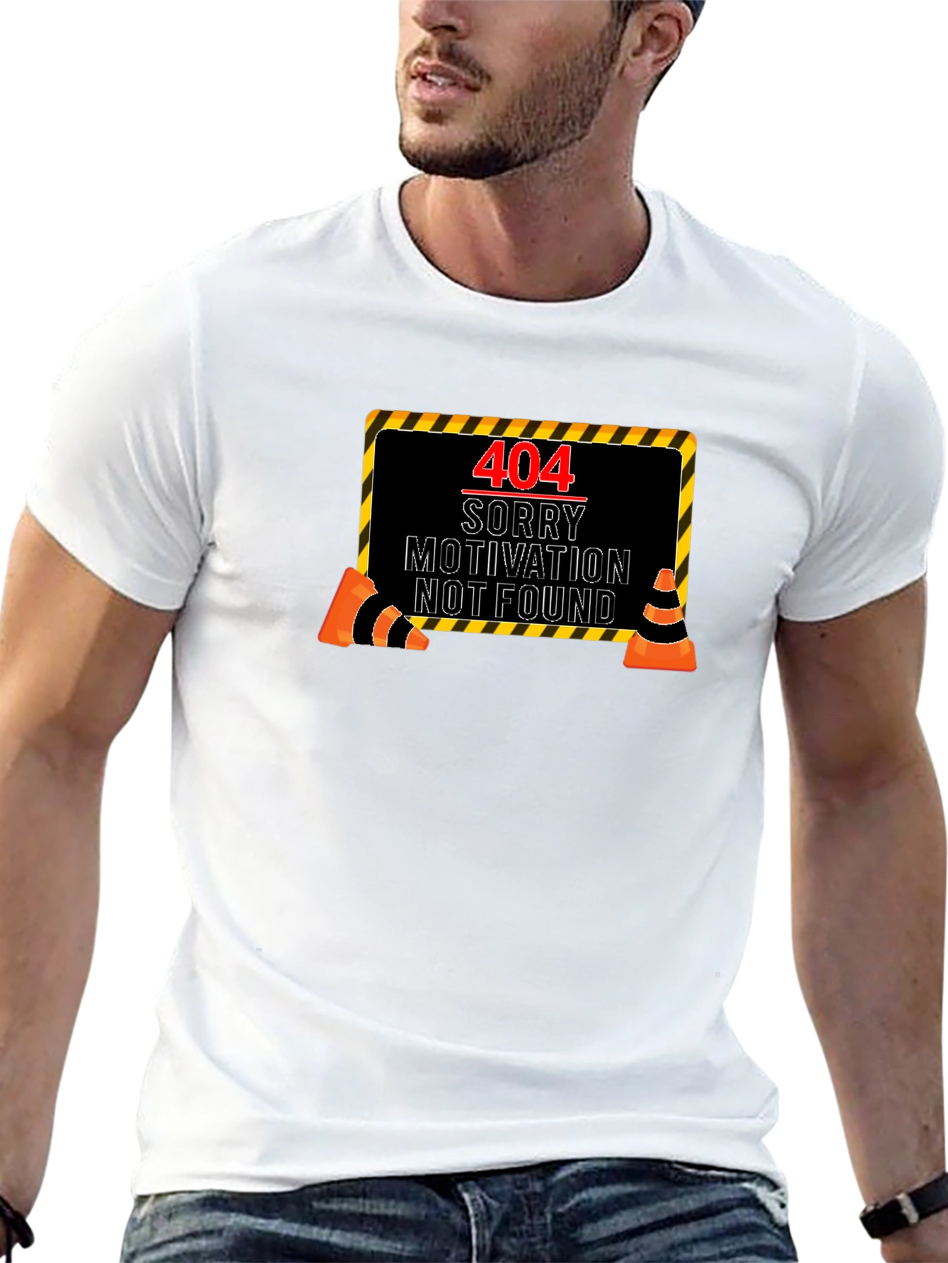 404 Motivation Not Found Black Graphic Tee