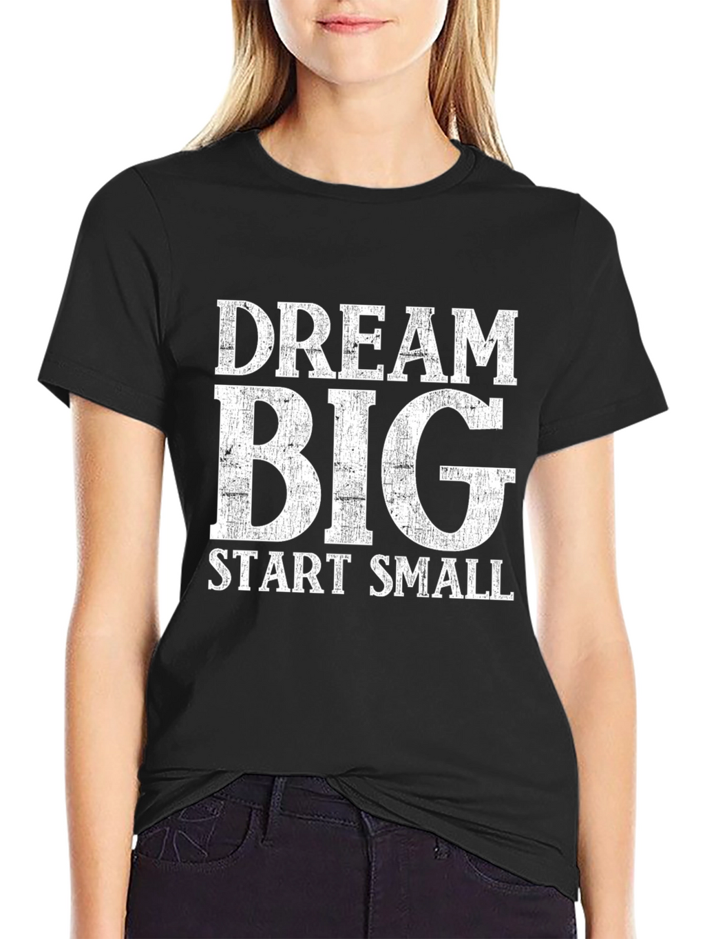 Dream Big Start Small Black Graphic T-Shirt