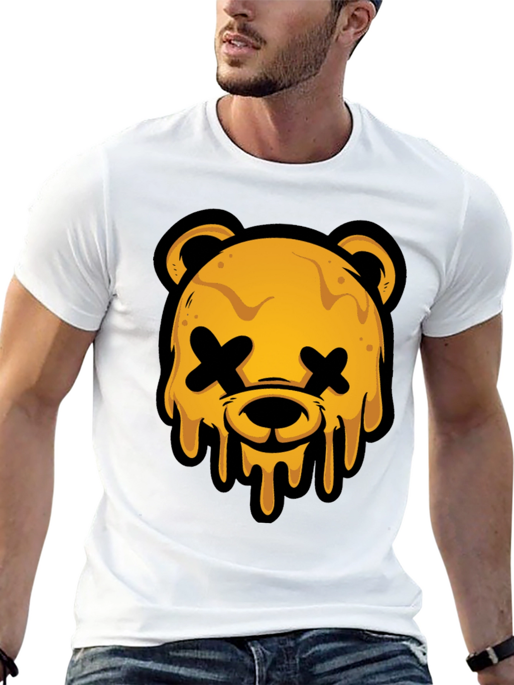 Edgy Graphic Tee - Dripping Bear Head