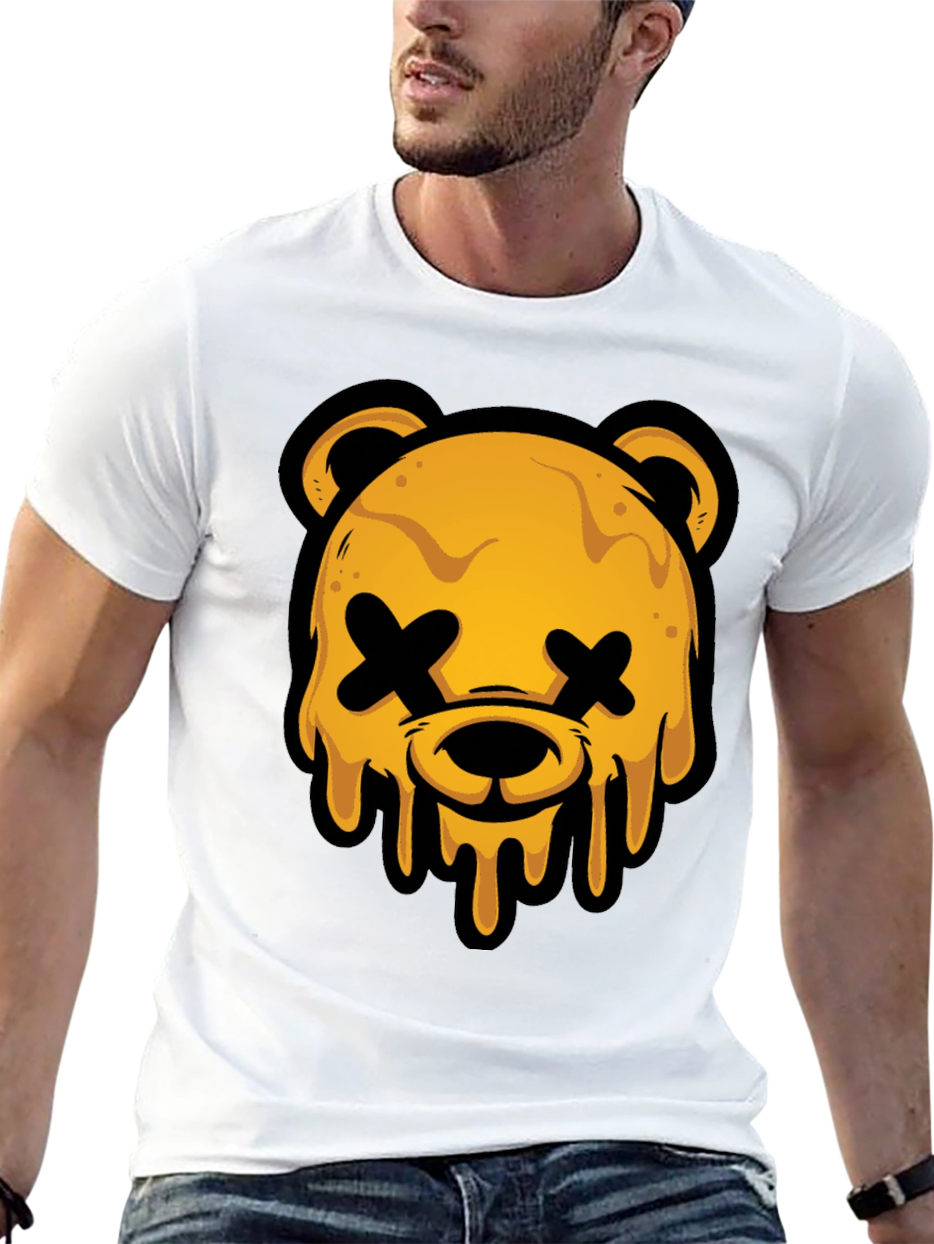 Edgy Graphic Tee - Dripping Bear Head