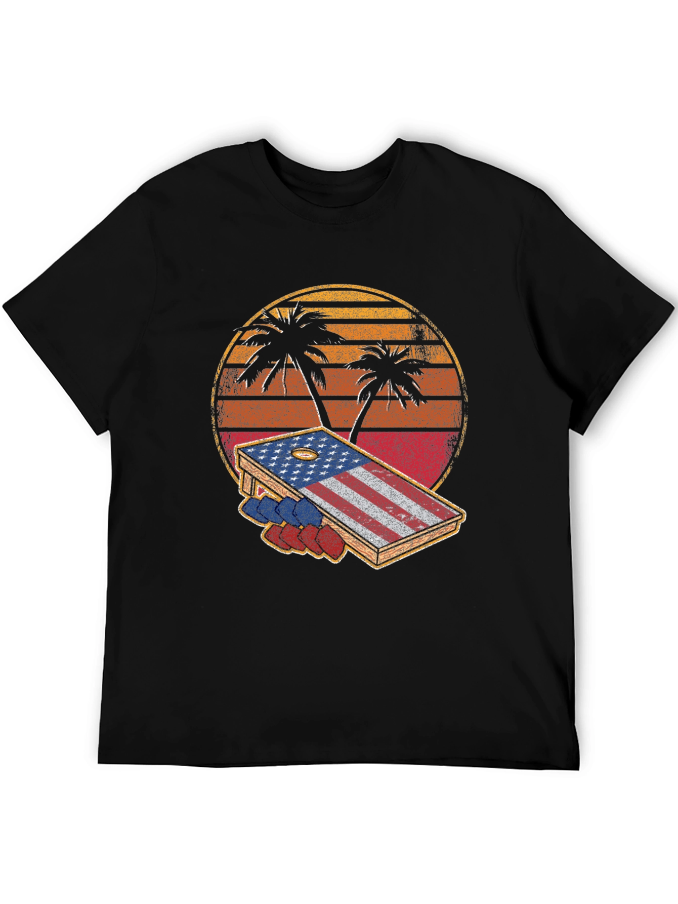 Patriotic Palm Tree Cornhole T-Shirt