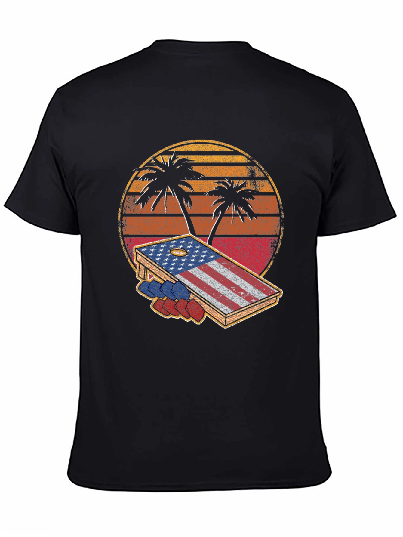 Patriotic Palm Tree Cornhole T-Shirt
