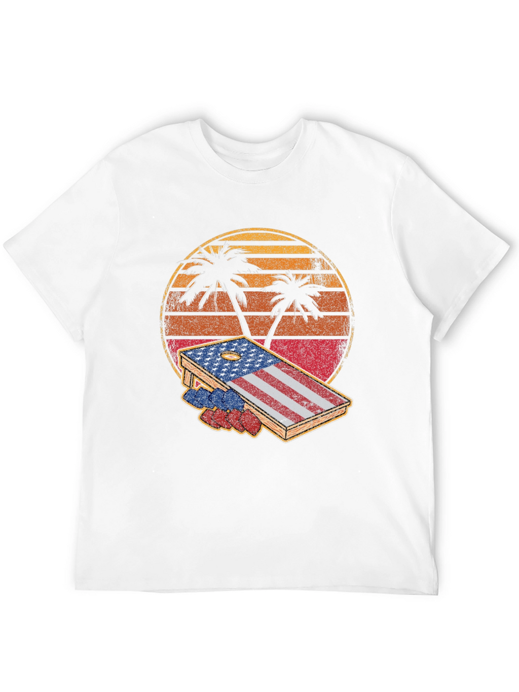 Patriotic Palm Tree Cornhole T-Shirt