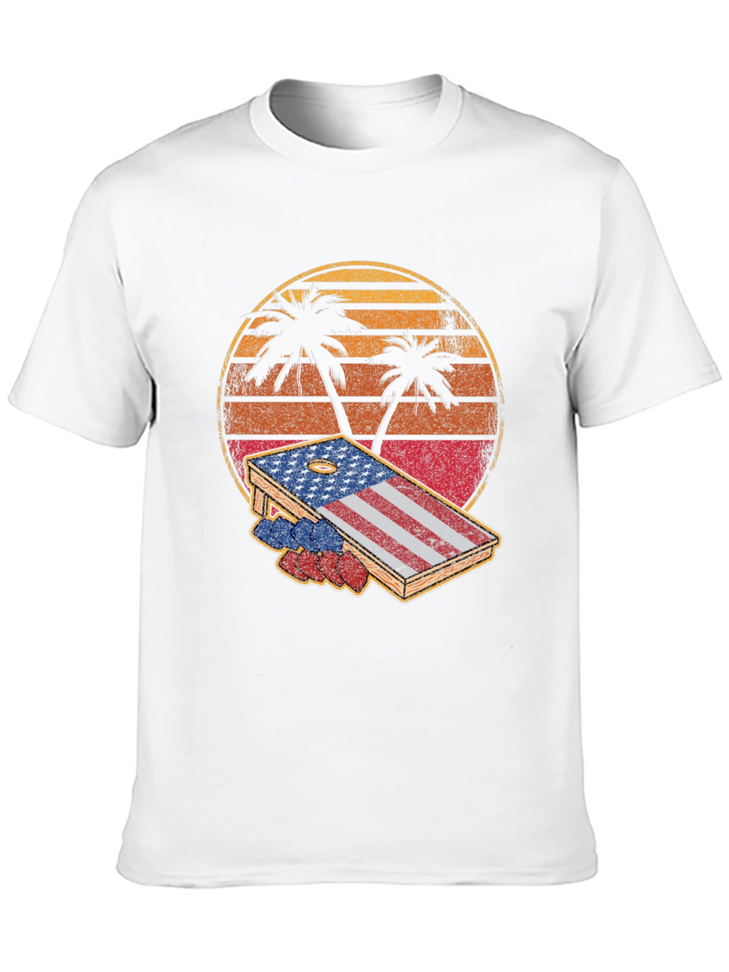 Patriotic Palm Tree Cornhole T-Shirt