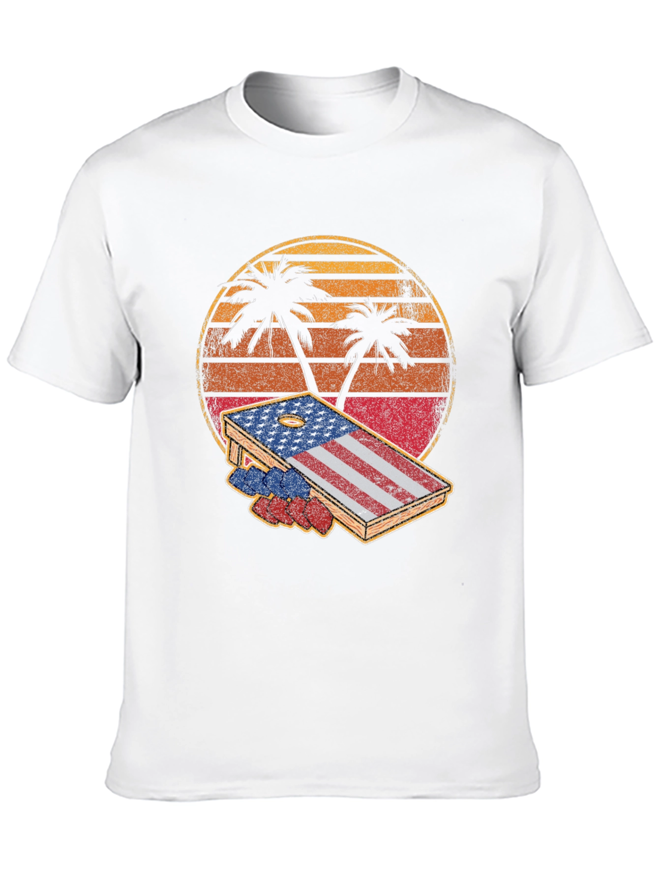 Patriotic Palm Tree Cornhole T-Shirt