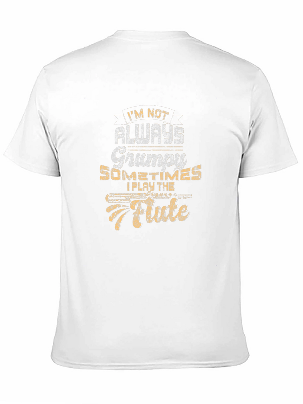 Grumpy Flute Player Black T-Shirt