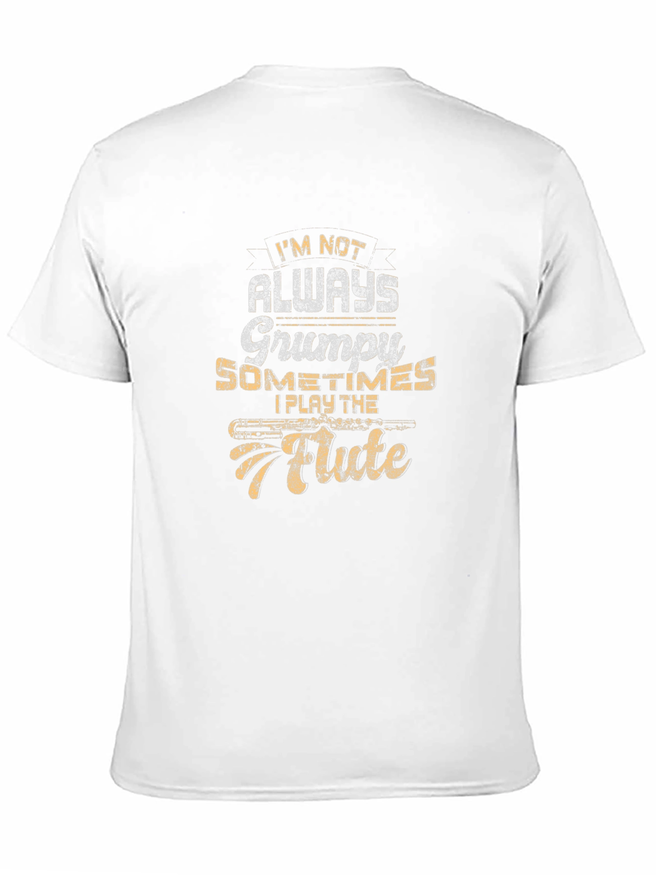 Grumpy Flute Player Black T-Shirt