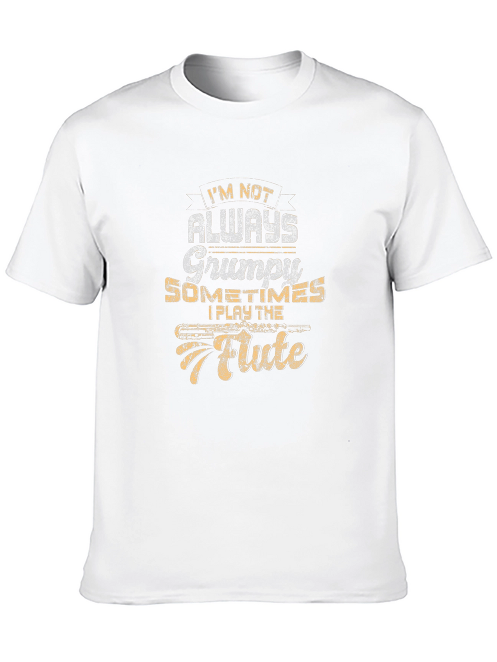 Grumpy Flute Player Black T-Shirt