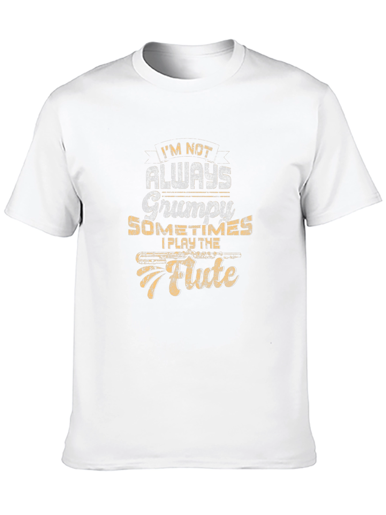 Grumpy Flute Player Black T-Shirt