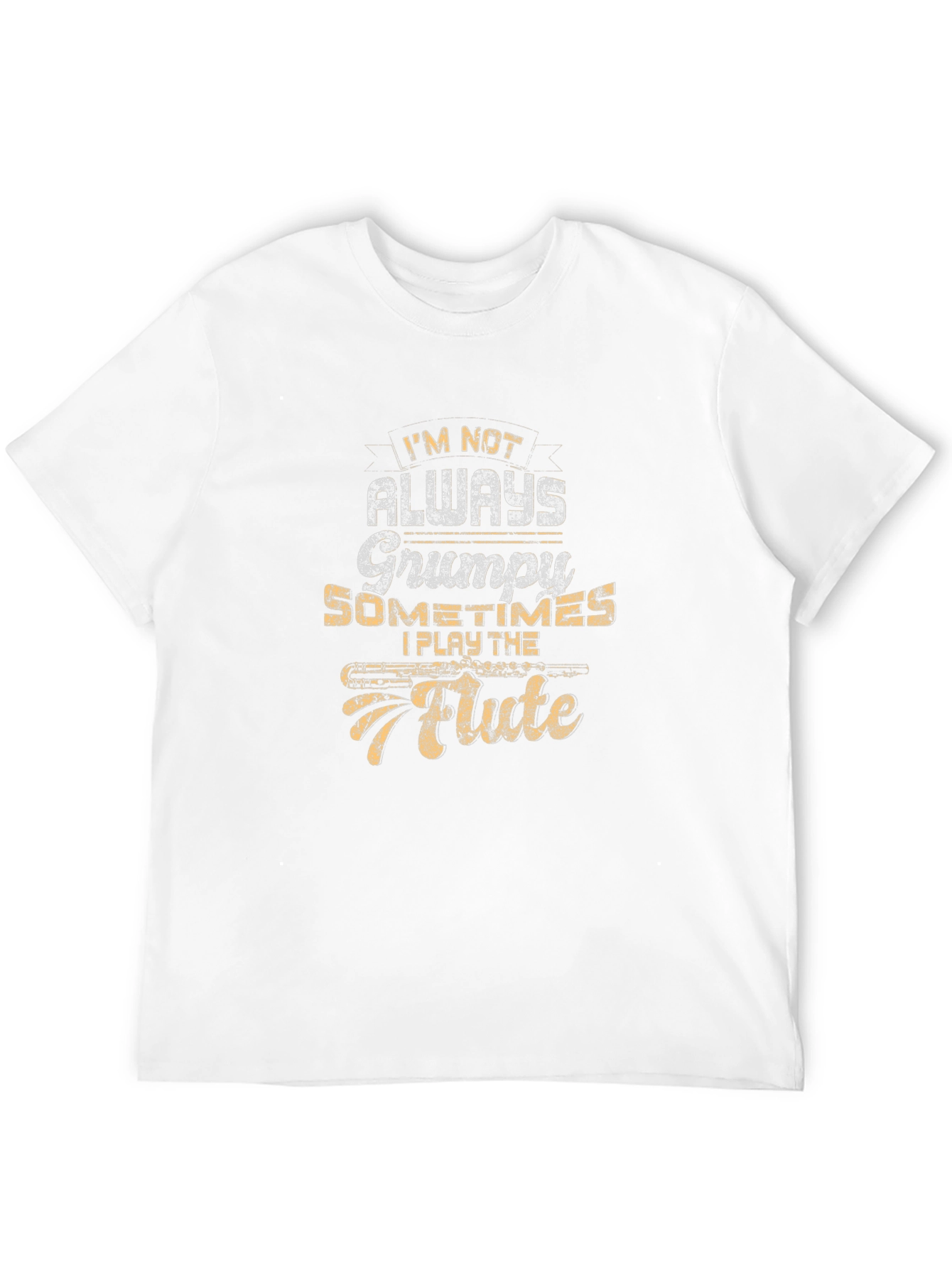 Grumpy Flute Player Black T-Shirt