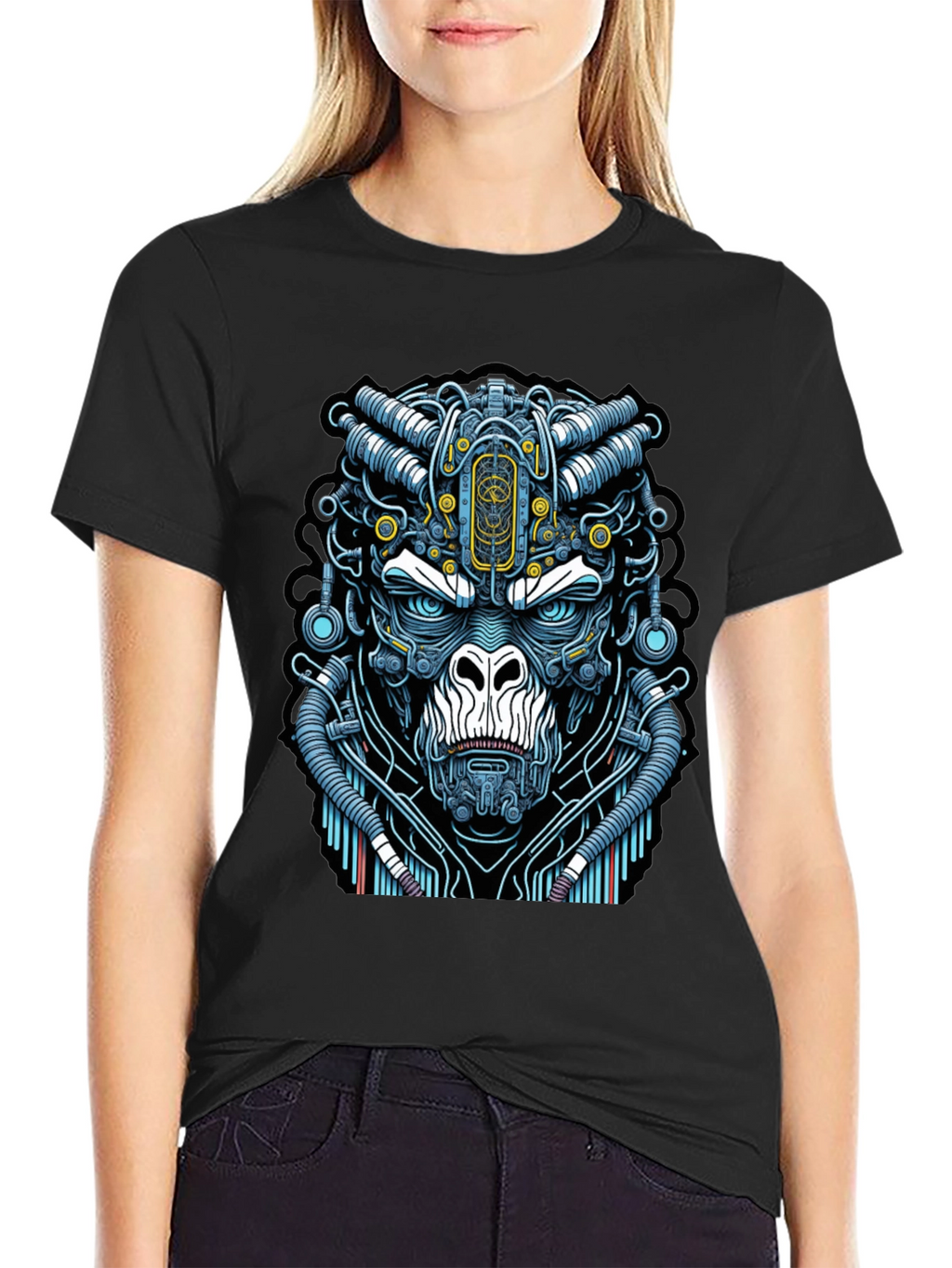 Cyber Gorilla T-Shirt - Unique Sci-Fi Ape Design