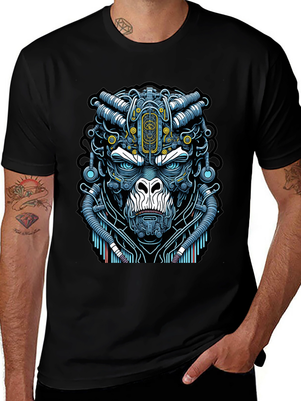 Cyber Gorilla T-Shirt - Unique Sci-Fi Ape Design