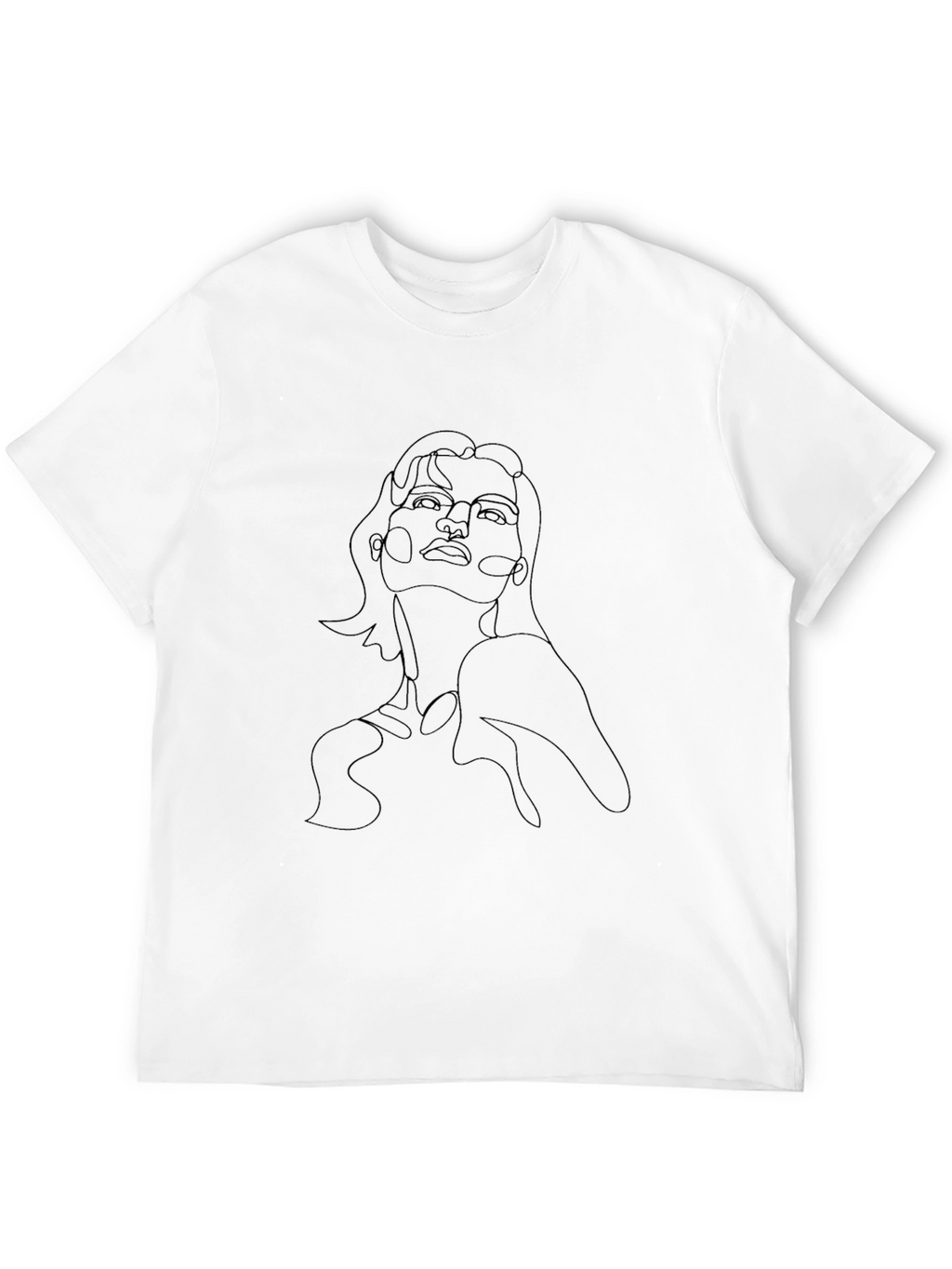 Minimalist Woman Portrait Black T-Shirt