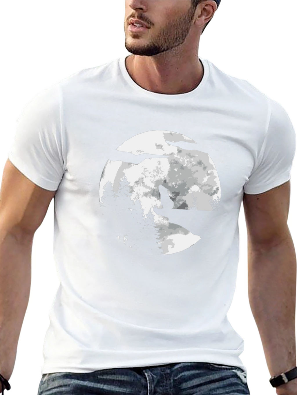 Wolf Moon Graphic T-Shirt - Black Cotton Tee