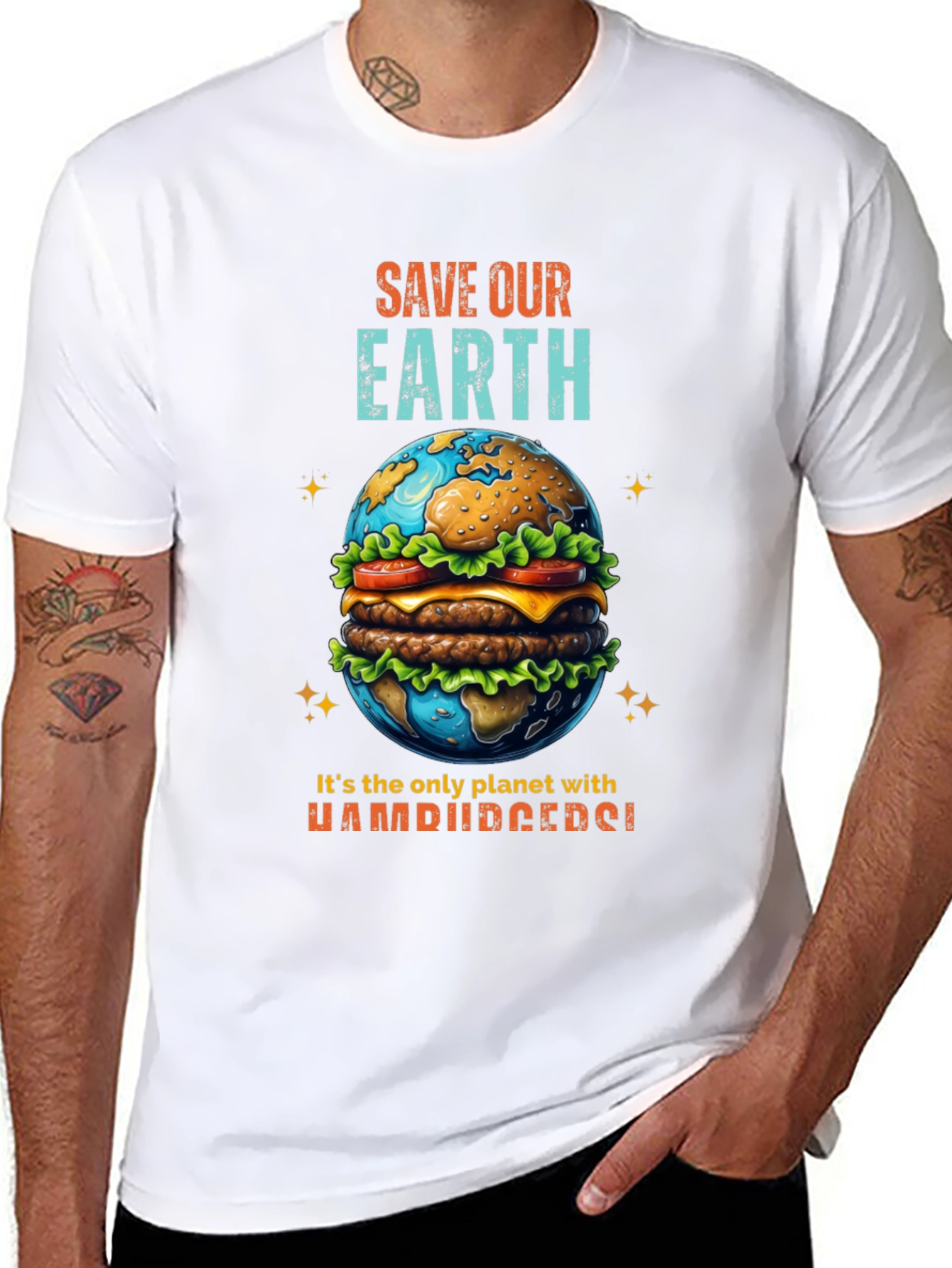 Save Our Earth Hamburger Planet T-Shirt