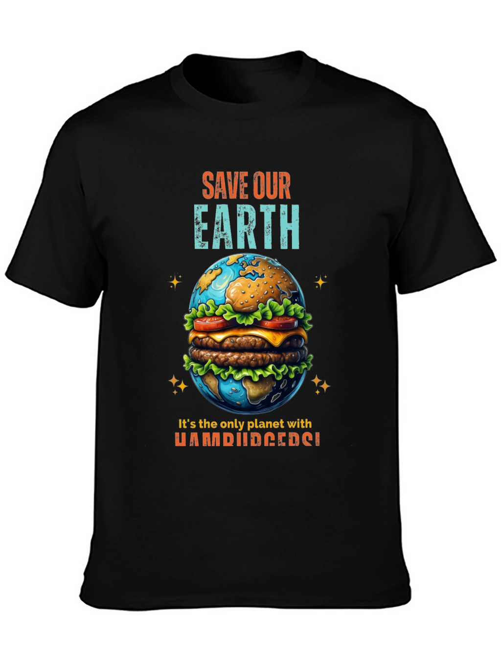 Save Our Earth Hamburger Planet T-Shirt