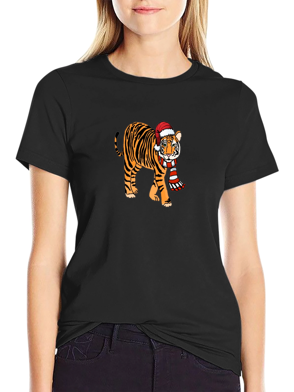 Festive Tiger Graphic Tee - Holiday Style!