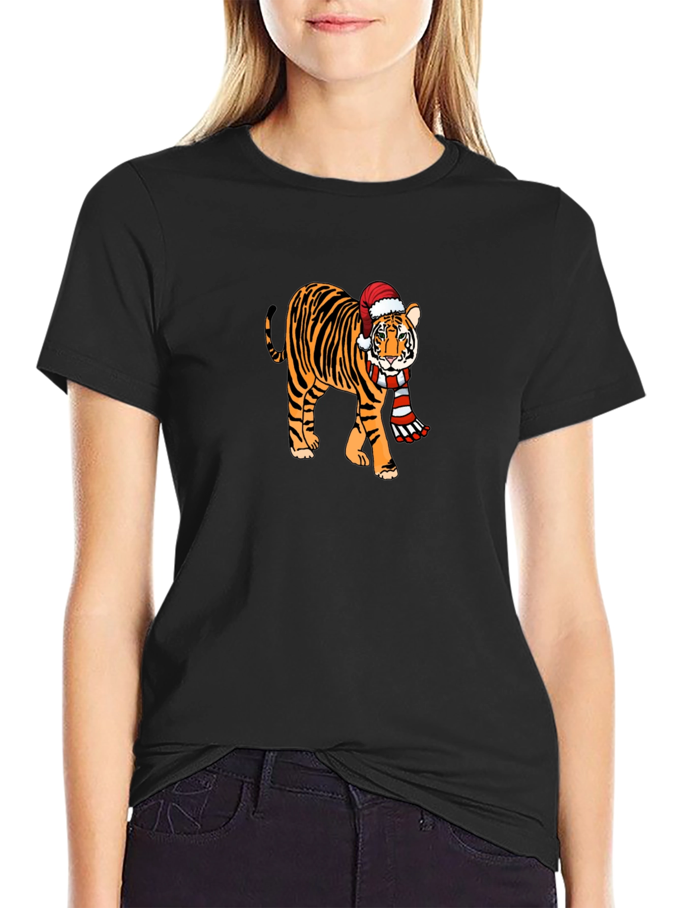Festive Tiger Graphic Tee - Holiday Style!