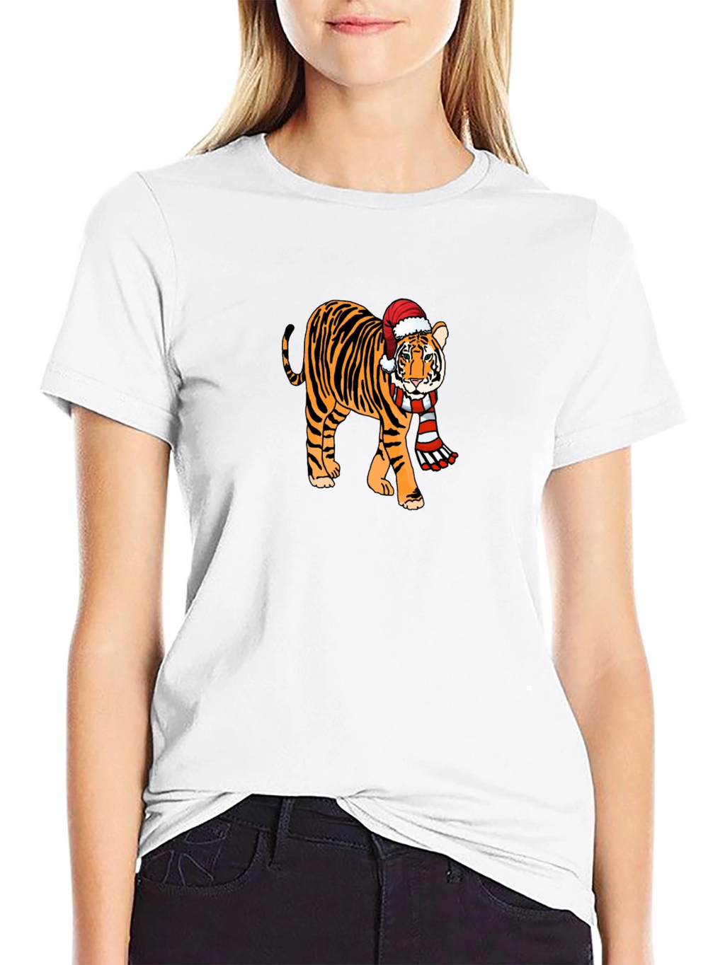 Festive Tiger Graphic Tee - Holiday Style!