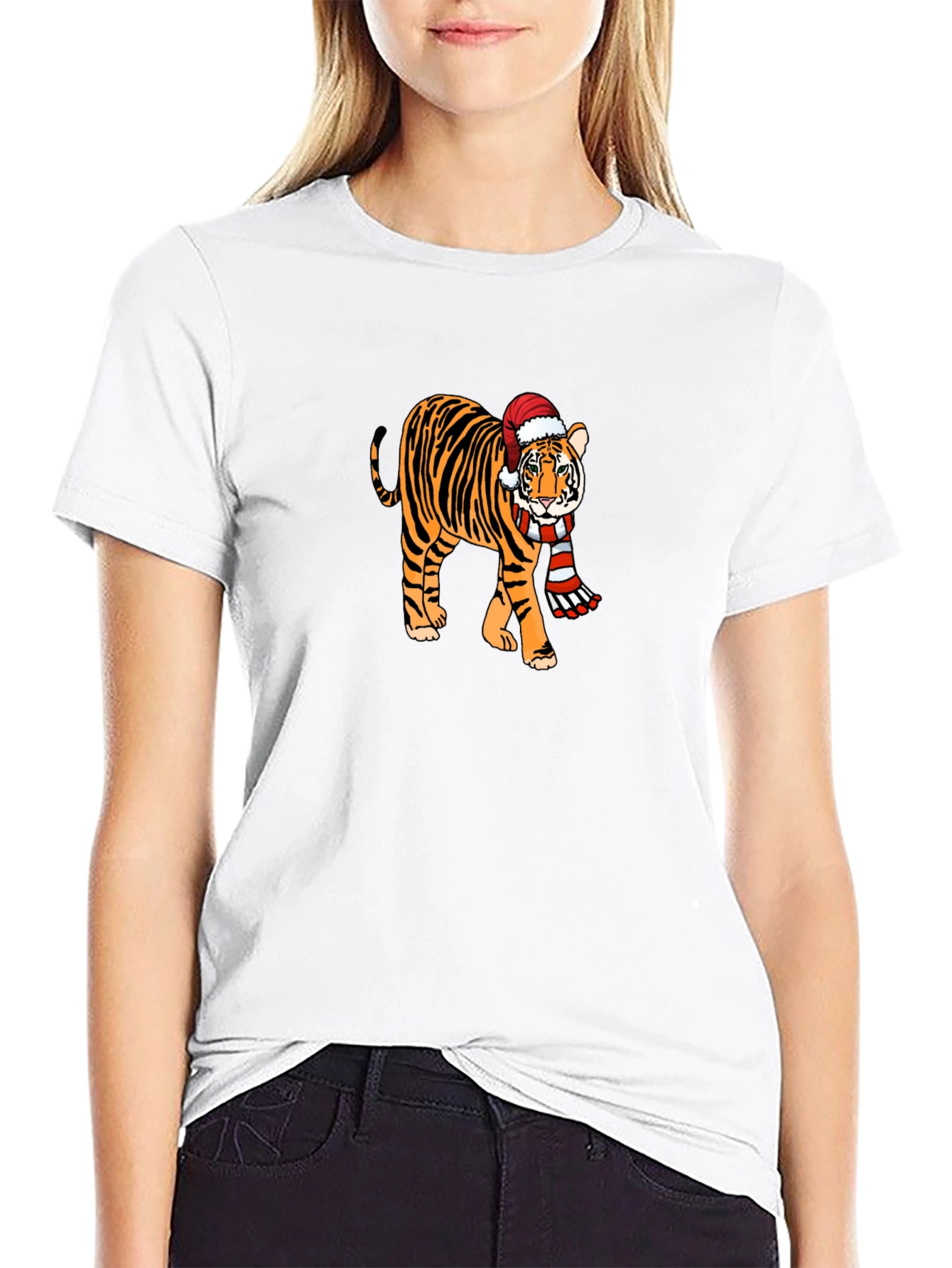 Festive Tiger Graphic Tee - Holiday Style!