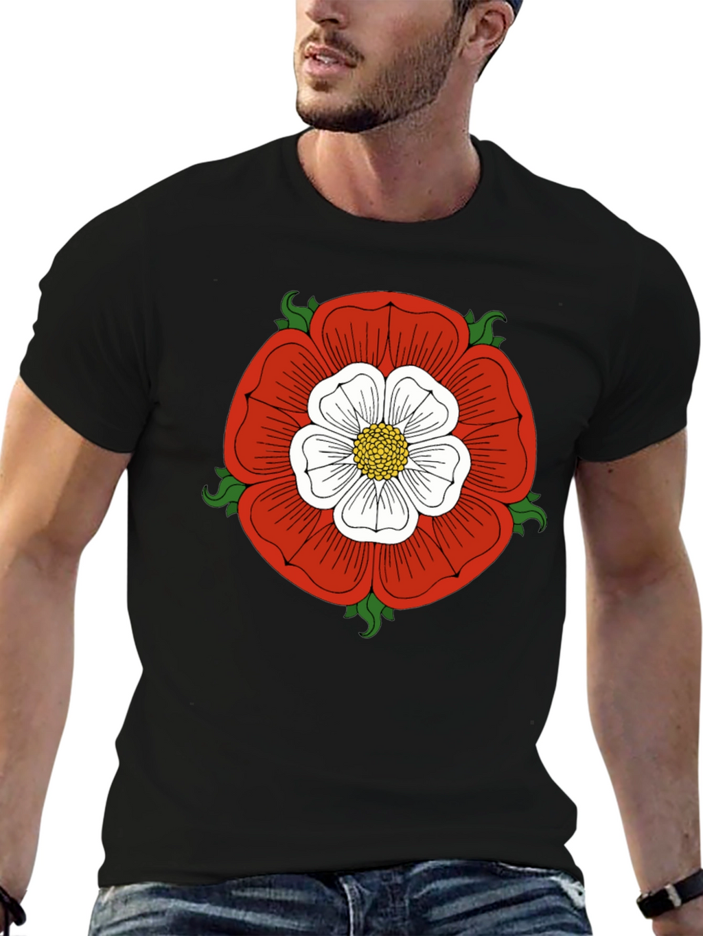 English Rose Graphic Tee - Classic Design
