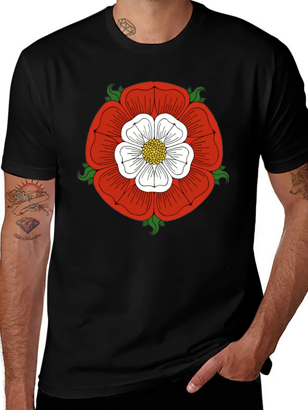 English Rose Graphic Tee - Classic Design