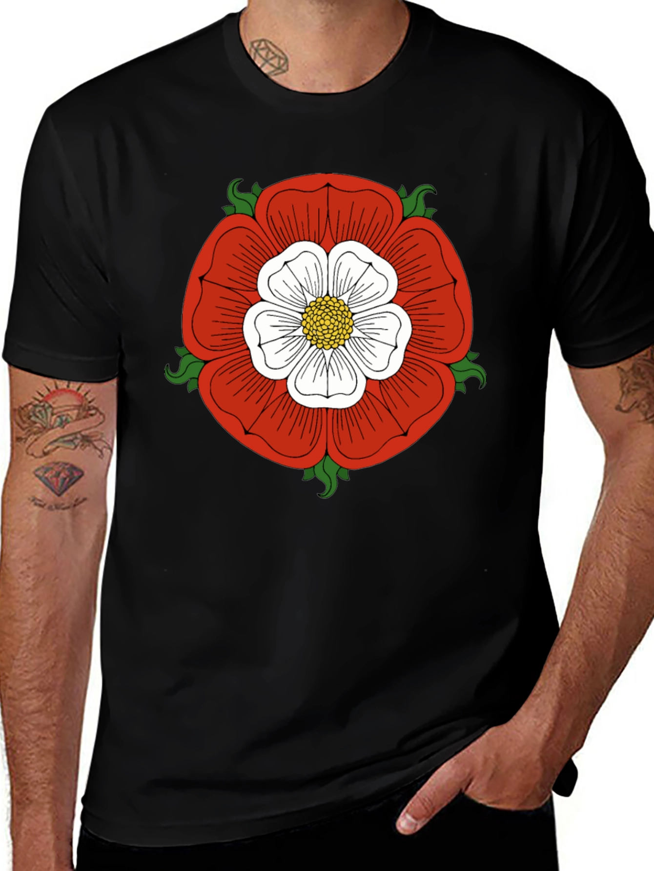English Rose Graphic Tee - Classic Design